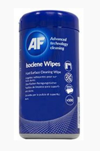 AF Isoclene Anti-Bacterial Office Wipes Tub of 100